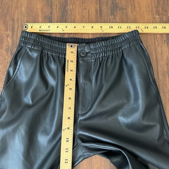 MADEWELL Vegan Leather Track Trousers High Rise in Black - Picture 14 of 16